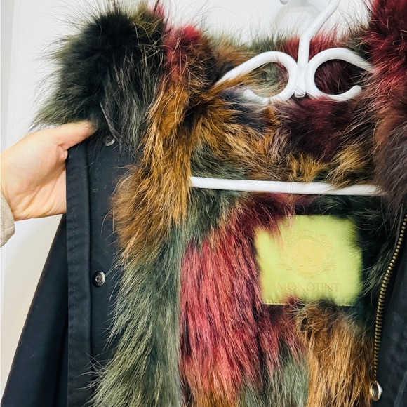 Colorful real fur parka, Size Medium - Picture 3 of 9